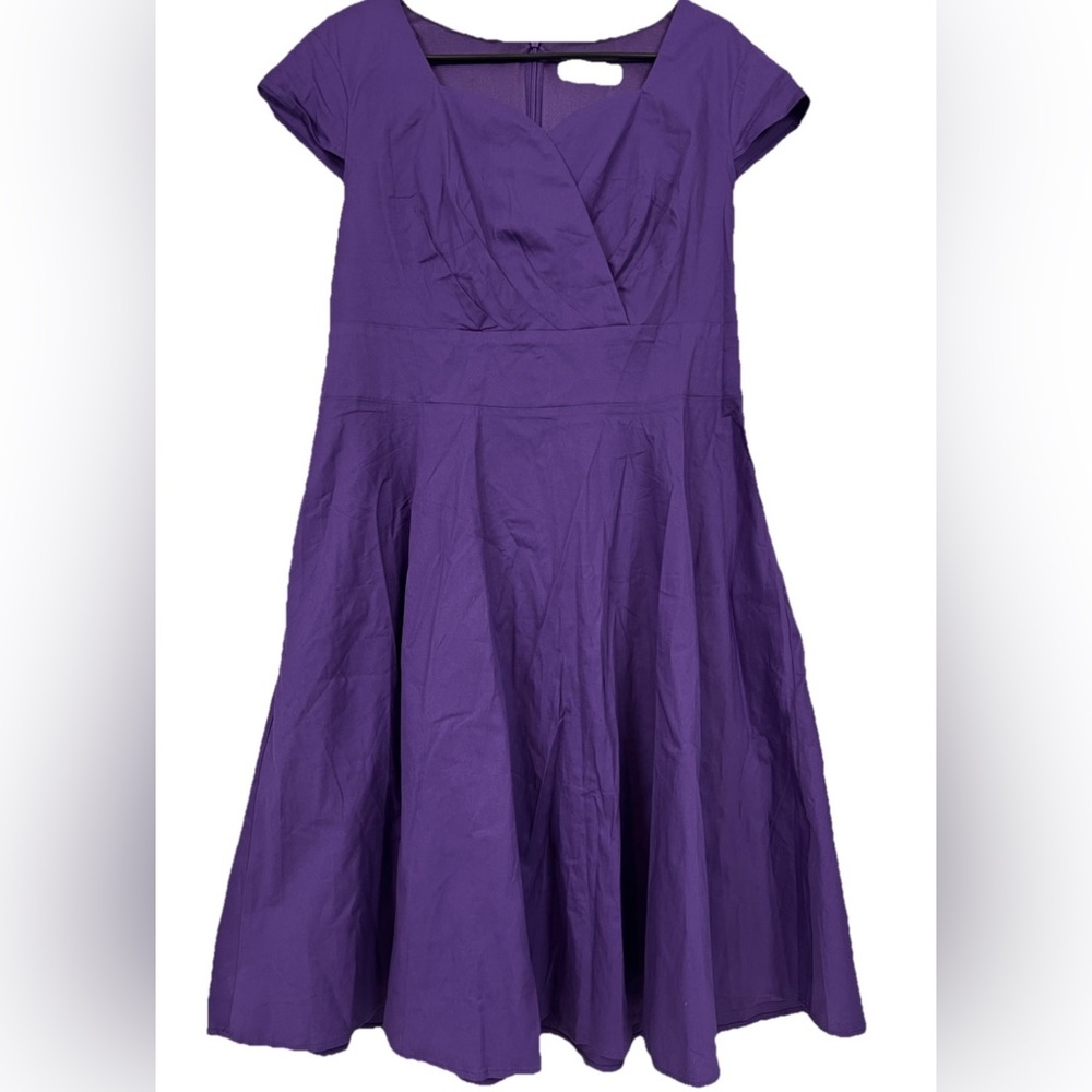 Hanpceirs Women's Sleeveless Dress Cotton Spandex Purple Size XL New